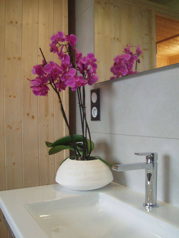 lavabo et fleurs
